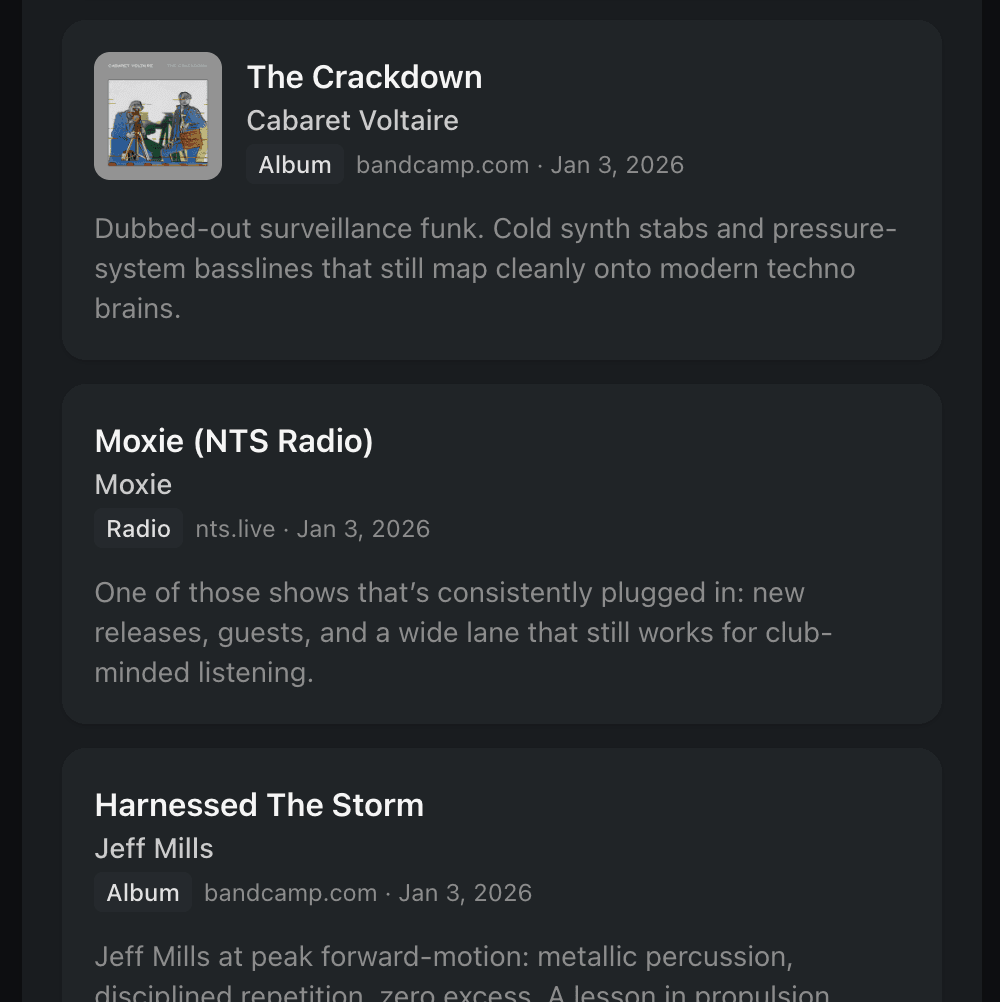 Recs.Bio feed screenshot